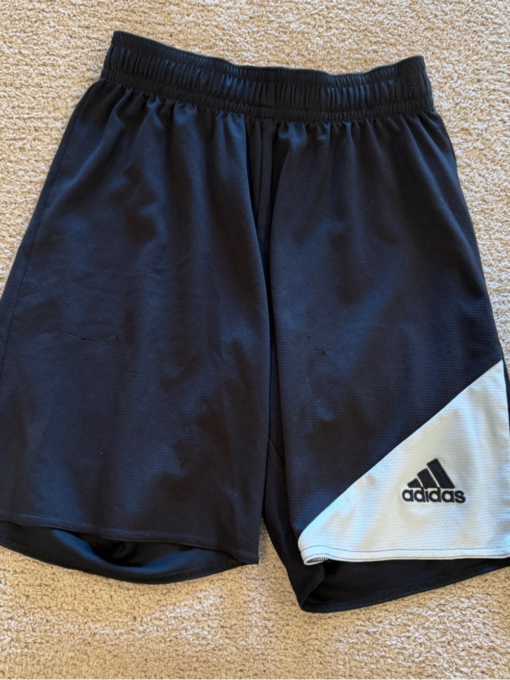 adidas Black Athletic Shorts with White Accent Panel